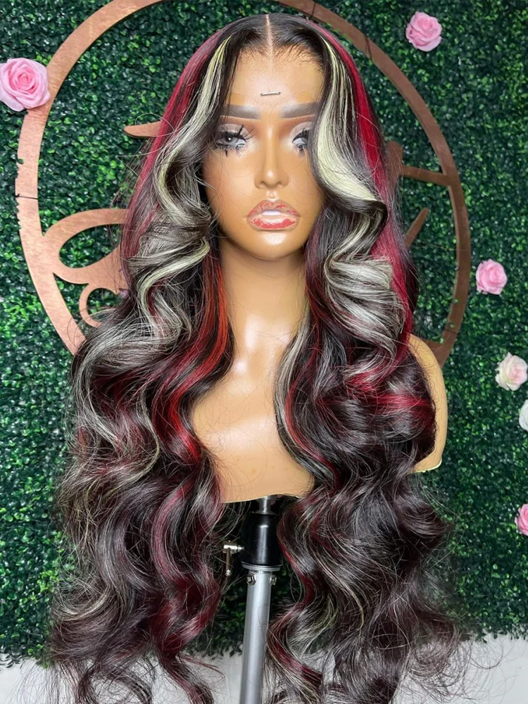 Black Red Blonde Highlights Color 5x5 Glueless Wig Ready To Wear PrePlucked 180% Density Brazilian Human Hair Wig For Women
Black Red Blonde Highlights Color 5x5 Glueless Wig Ready To Wear PrePlucked 180% Density Brazilian Human Hair Wig For Women