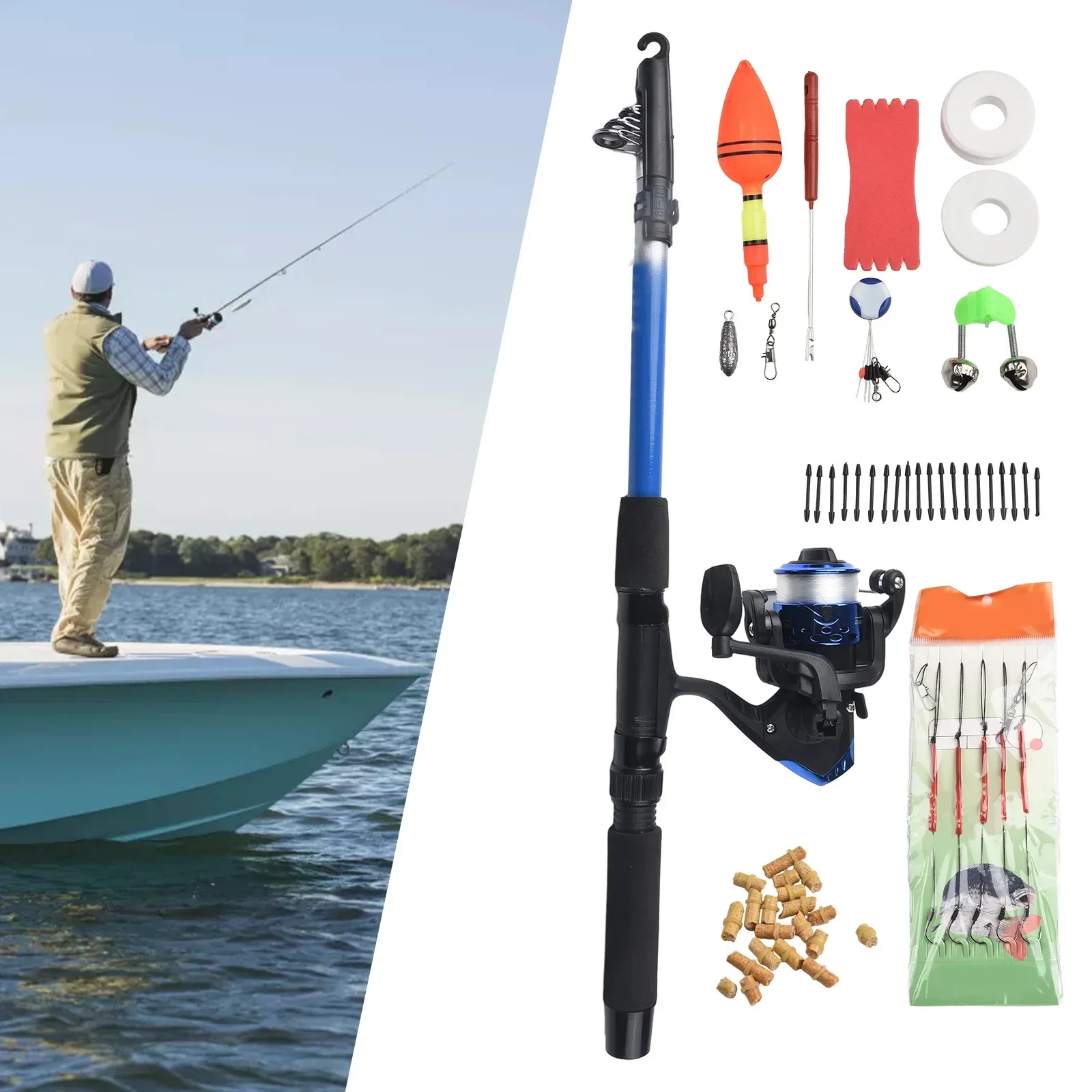 Multifunctional Fishing Rod Sets 1.8M Fishing Rods & Reels Tackle Sets 5.2:1 Fishing Tackle Kit Suitable For Most Fish
Multifunctional Fishing Rod Sets 1.8M Fishing Rods & Reels Tackle Sets 5.2:1 Fishing Tackle Kit Suitable For Most Fish