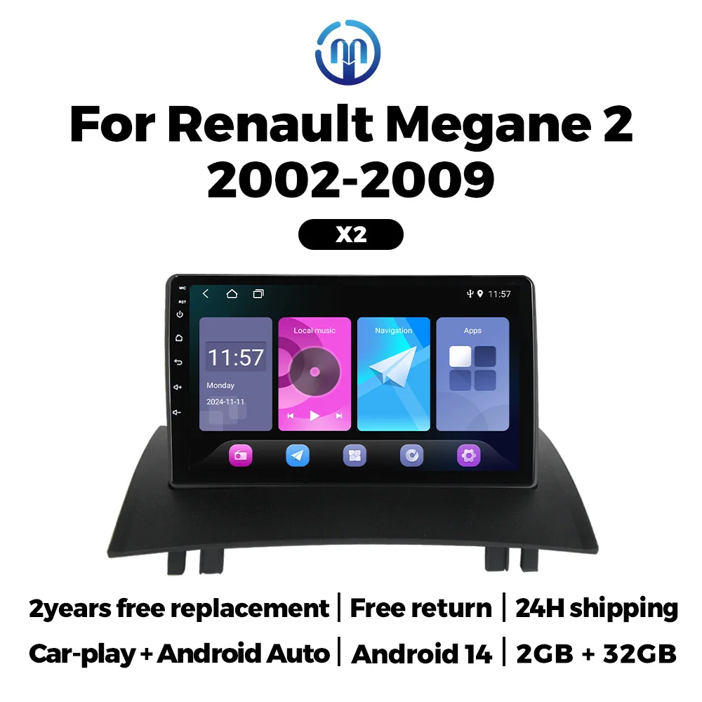 Navifly Car Radio For Renault Megane 2 2002-2009 Wireless Carplay Screen Android Auto Stereo GPS Navi FM BT WIFI 2DIN Autoradio
Navifly Car Radio For Renault Megane 2 2002-2009 Wireless Carplay Screen Android Auto Stereo GPS Navi FM BT WIFI 2DIN Autoradio