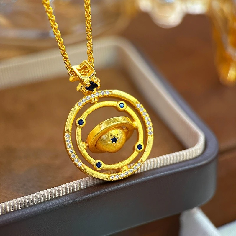 Fine 18 K Gold Color Rotating Small Planet Pendant Necklace for Women Wedding Birthday Not Fade Jewelry Chain Gifts
Fine 18 K Gold Color Rotating Small Planet Pendant Necklace for Women Wedding Birthday Not Fade Jewelry Chain Gifts