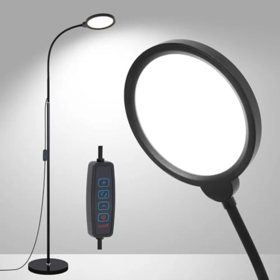 Modern Black Bright Eye Protection Floor Lamp, 62.6" Adjustable Gooseneck Standing Lamp with Dimmer and Color Temperature, Tall
Modern Black Bright Eye Protection Floor Lamp, 62.6" Adjustable Gooseneck Standing Lamp with Dimmer and Color Temperature, Tall