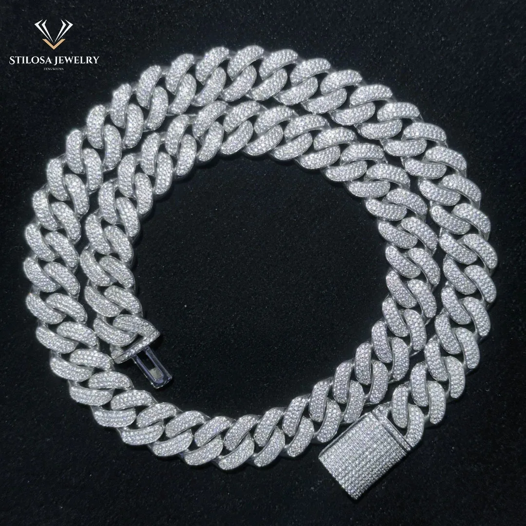 Fashion jewelry hip-hop necklace 16mm 3 rows VVS Moissanite Cuban Chain With 925 Silver Necklace For Men Women
Fashion jewelry hip-hop necklace 16mm 3 rows VVS Moissanite Cuban Chain With 925 Silver Necklace For Men Women