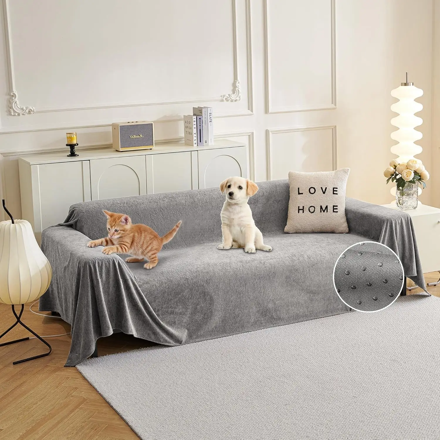 Washable Sofa Cover for Pets, Non-Slip Furniture Protector, 91x134 Inches Grey
Washable Sofa Cover for Pets, Non-Slip Furniture Protector, 91x134 Inches Grey