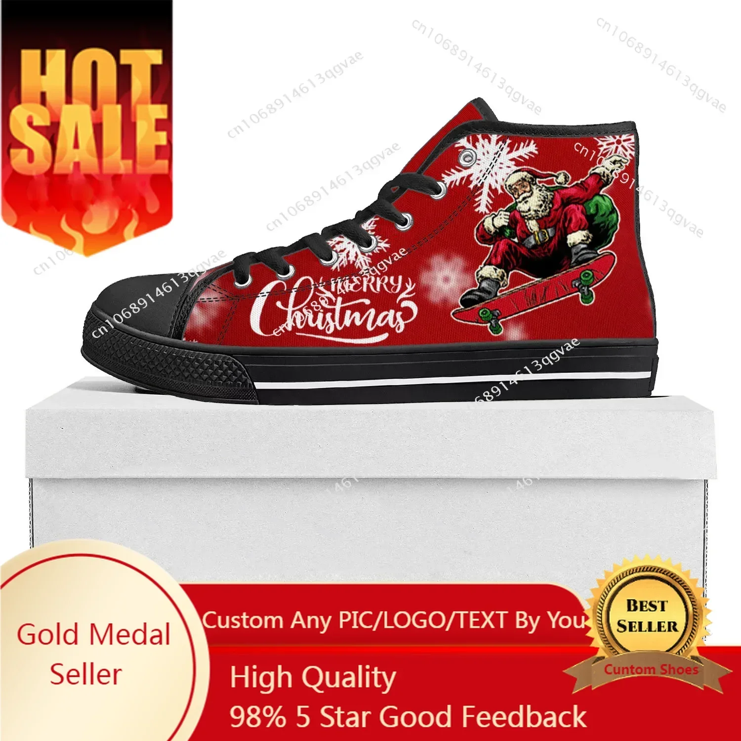 New Christmas High Top High Quality Sneakers Mens Womens Teenager Canvas Sneaker Custom Made Shoe Casual Couple Shoes Black
New Christmas High Top High Quality Sneakers Mens Womens Teenager Canvas Sneaker Custom Made Shoe Casual Couple Shoes Black