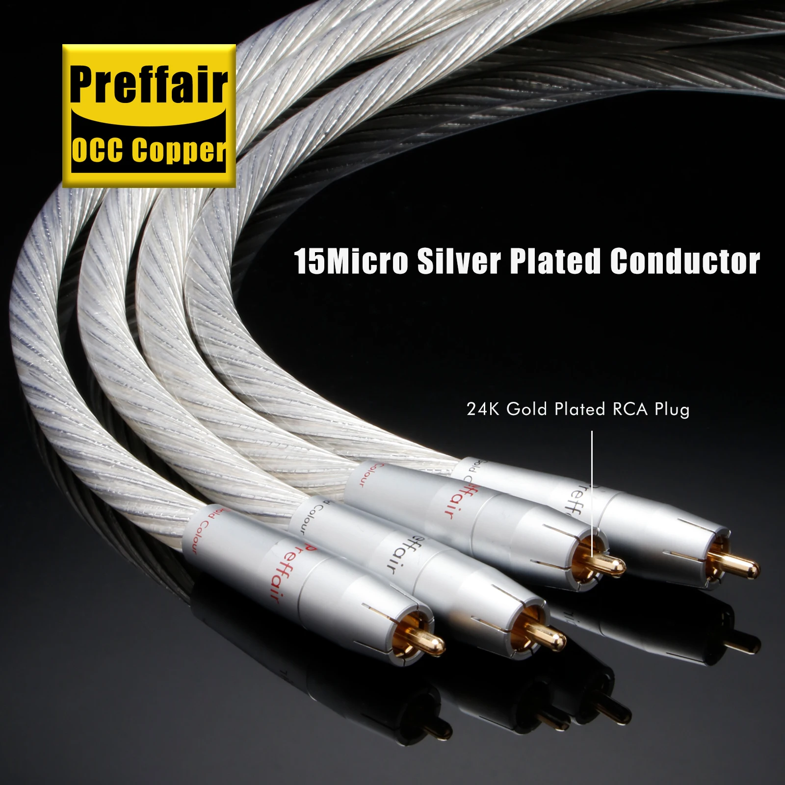2RCA to 2RCA Audio Cable OCC Silver Plated RCA Wire PTFE Insulation Silver Foil Shielding with Gold Plated Plug
2RCA to 2RCA Audio Cable OCC Silver Plated RCA Wire PTFE Insulation Silver Foil Shielding with Gold Plated Plug