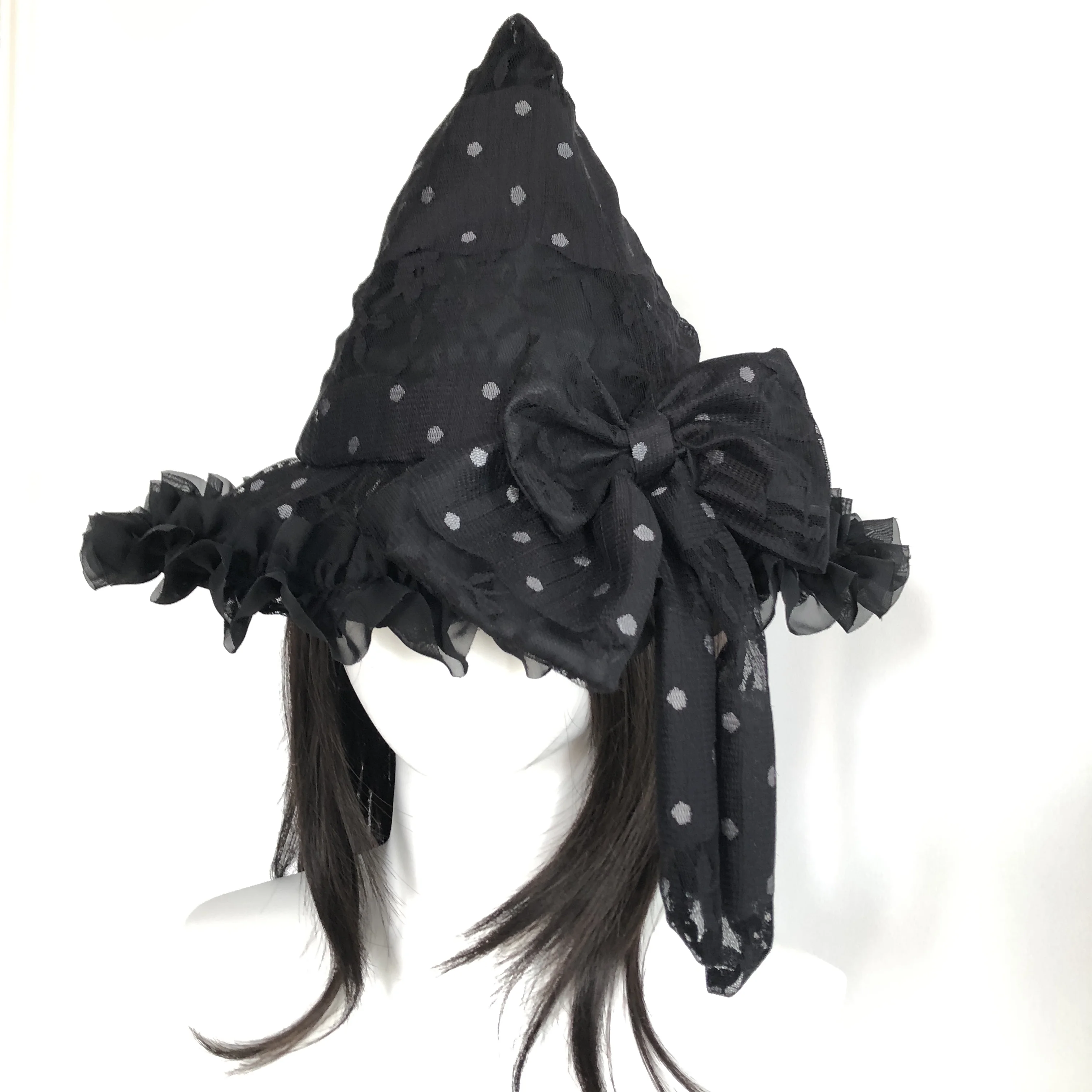 Original Witch Lolita Bow Lace Japanese Polka Dot Magic Hat Asian Cute Photo Millennial Spice Girl Goth Diablo for women
Original Witch Lolita Bow Lace Japanese Polka Dot Magic Hat Asian Cute Photo Millennial Spice Girl Goth Diablo for women
