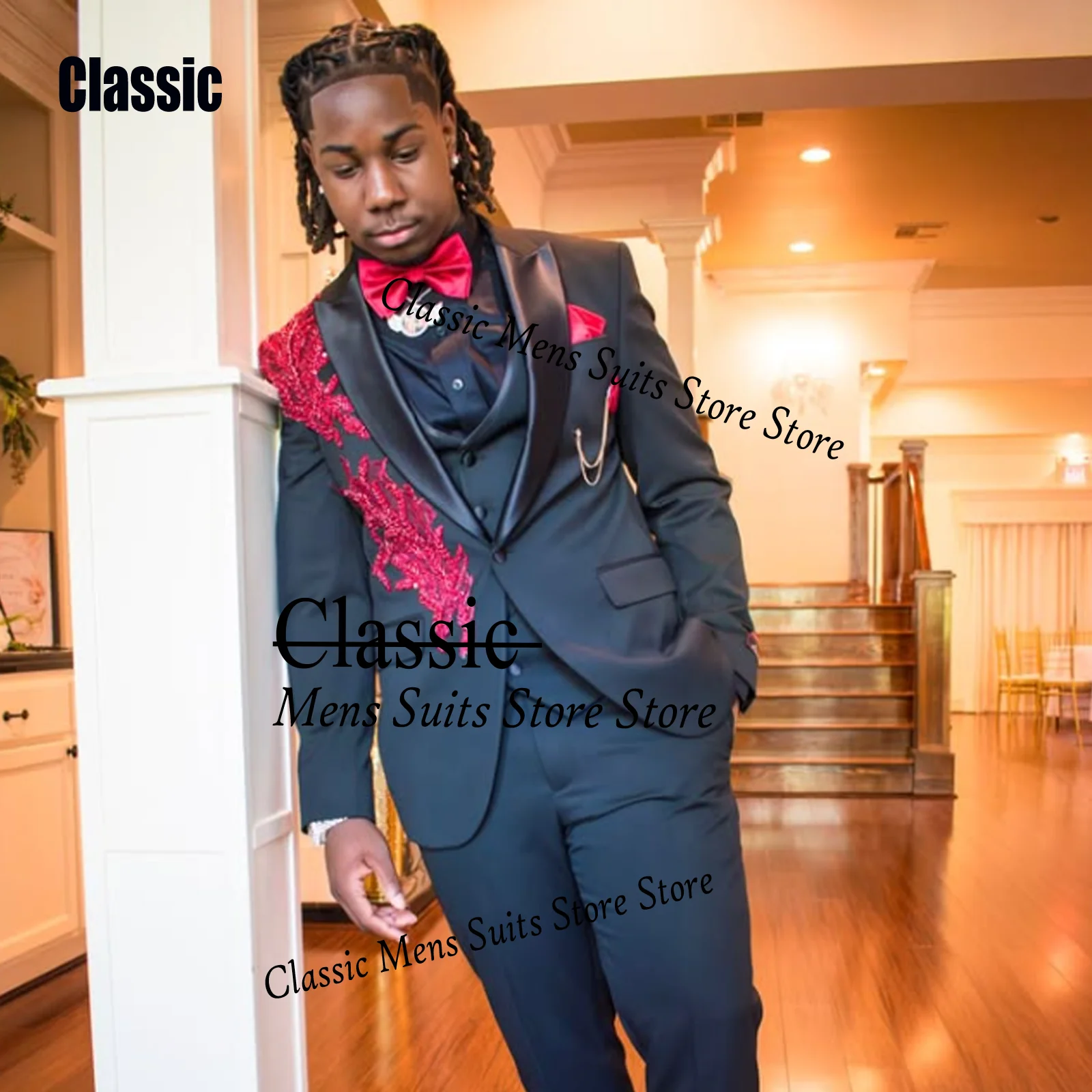 Customized Embroidery Gem Men Suit 3 Pieces Sets Male Party Blazers High Quality Groom Wedding Tuxedos Slim Gem trajes para hore
Customized Embroidery Gem Men Suit 3 Pieces Sets Male Party Blazers High Quality Groom Wedding Tuxedos Slim Gem trajes para hore