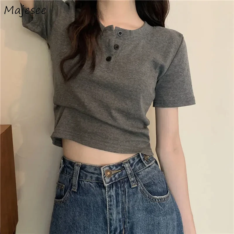 T-shirts Women Solid Cozy Basics Simple Delicate Designed All-match Slim Korean Style Breathable Temper Vintage Leisure Lovely
T-shirts Women Solid Cozy Basics Simple Delicate Designed All-match Slim Korean Style Breathable Temper Vintage Leisure Lovely