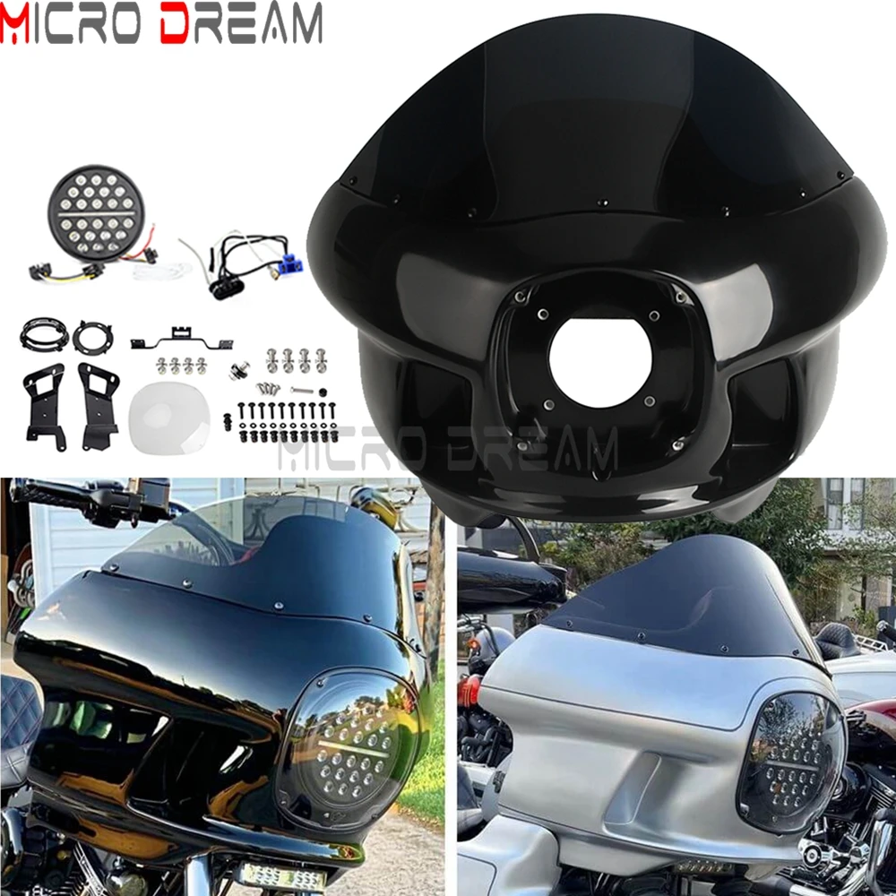 For Harley Softail M8 Fairing LED Headlight Windshield Kit Fit Slim FLSL Fat Boy FLFB FLFBS Low Rider FXLRS FXLRST FXLR 2018-23
For Harley Softail M8 Fairing LED Headlight Windshield Kit Fit Slim FLSL Fat Boy FLFB FLFBS Low Rider FXLRS FXLRST FXLR 2018-23