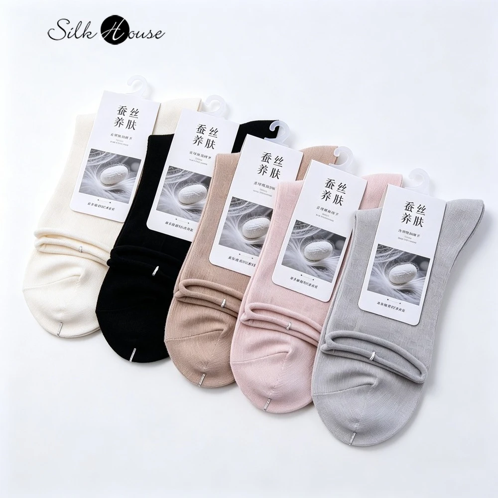 Women's Casual High Elasticity Comfortable Breathable Natural Mulberry Silk Seamless Rolled Edge Dopamine Colored Mid Tube Socks
Women's Casual High Elasticity Comfortable Breathable Natural Mulberry Silk Seamless Rolled Edge Dopamine Colored Mid Tube Socks