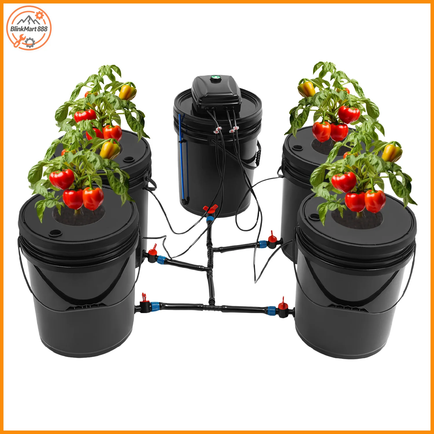 Hydroponic Bucket System| 4-Bucket Home Gardening Hydroponics Growing System Kit| Indoor Planting System Included Pump
Hydroponic Bucket System| 4-Bucket Home Gardening Hydroponics Growing System Kit| Indoor Planting System Included Pump
