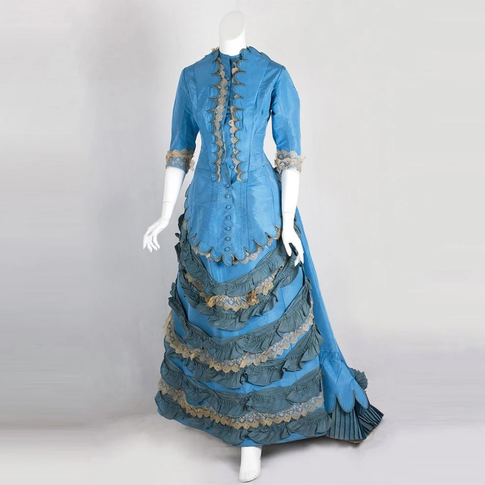 1870s Walking Day Dress Victorian Edwardian Duchess Rococo Ruffle Bustle Dress Renaissance Royal Court Noble Tea Party Ball Gown
1870s Walking Day Dress Victorian Edwardian Duchess Rococo Ruffle Bustle Dress Renaissance Royal Court Noble Tea Party Ball Gown