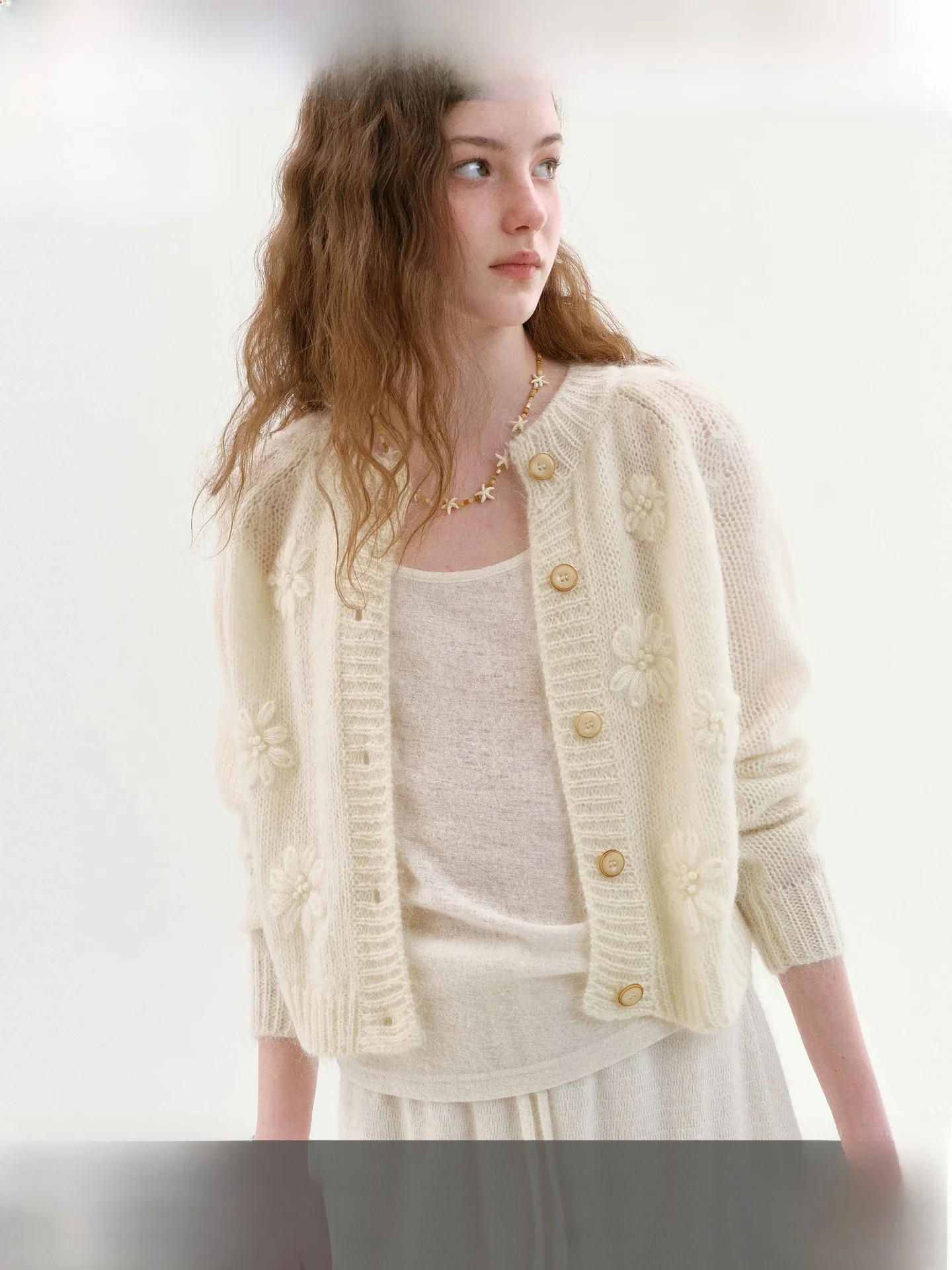 Fano Sweet Miss Lady Knitted Open Cardigan Women's round Neck 3D Flower Top Spring Commute Style Loose Fit Medium Softness
Fano Sweet Miss Lady Knitted Open Cardigan Women's round Neck 3D Flower Top Spring Commute Style Loose Fit Medium Softness