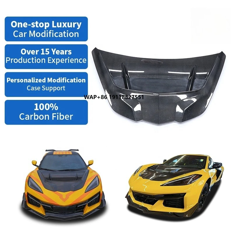 High Quality Upgrade to ZR1 ZR1.2 Style Dry Carbon Fiber Engine Bonnet Front Hood for Corvette C8 Z06 2020-2025
High Quality Upgrade to ZR1 ZR1.2 Style Dry Carbon Fiber Engine Bonnet Front Hood for Corvette C8 Z06 2020-2025