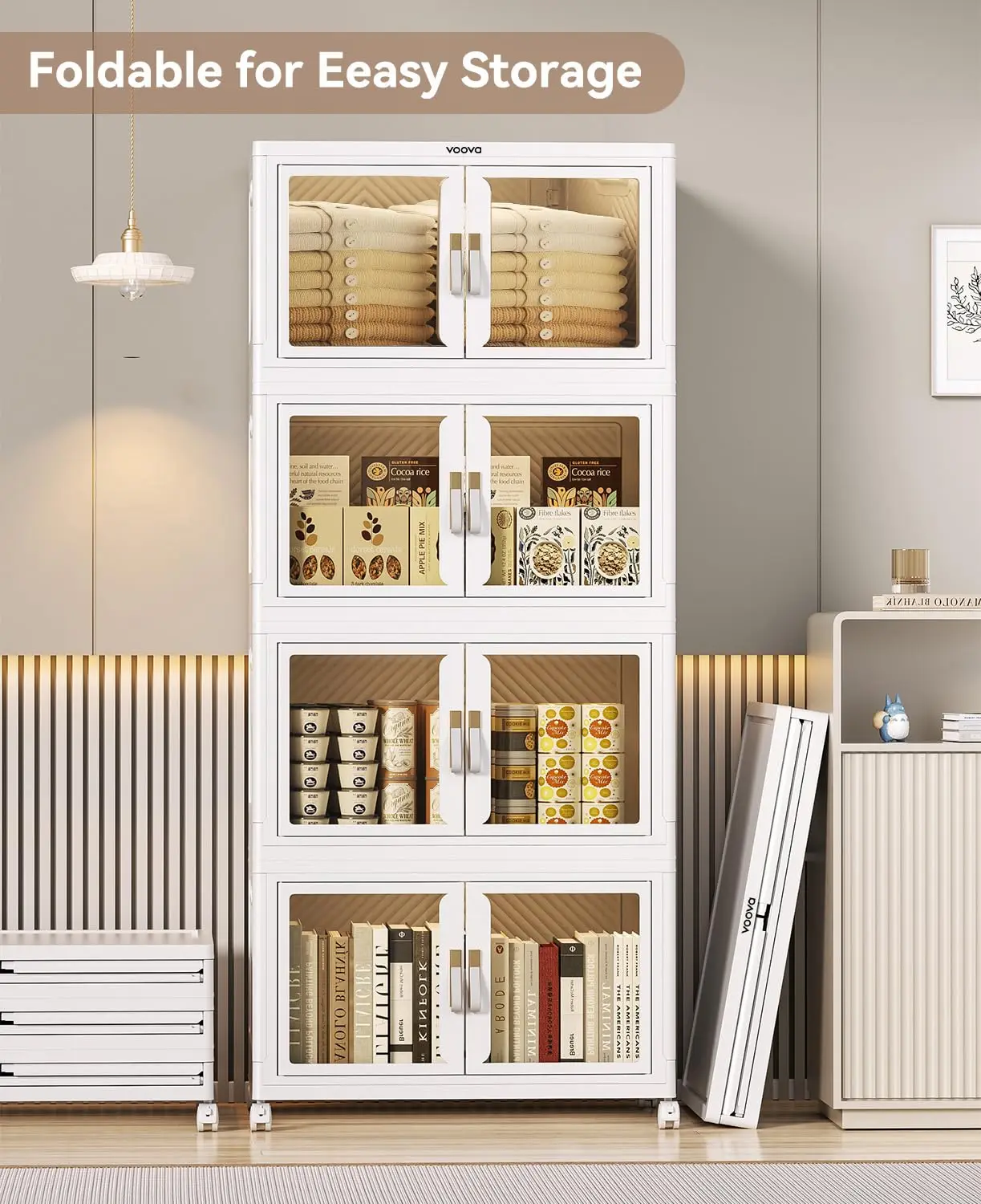 Stackable Collapsible Storage Bins with Lids Wheels Plastic Storage Cabinet with Drawer Door for Home Office Dorm Room
Stackable Collapsible Storage Bins with Lids Wheels Plastic Storage Cabinet with Drawer Door for Home Office Dorm Room