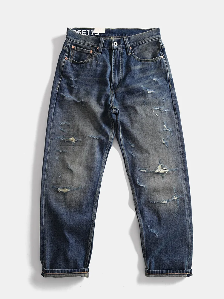 Heavyweight Red Ear Denim Loose Straight Leg Cotton Jeans Japanese Sle Ripped Poor Boy Pants Men's Vintage Casual Long Trou...
Heavyweight Red Ear Denim Loose Straight Leg Cotton Jeans Japanese Sle Ripped Poor Boy Pants Men's Vintage Casual Long Trou...