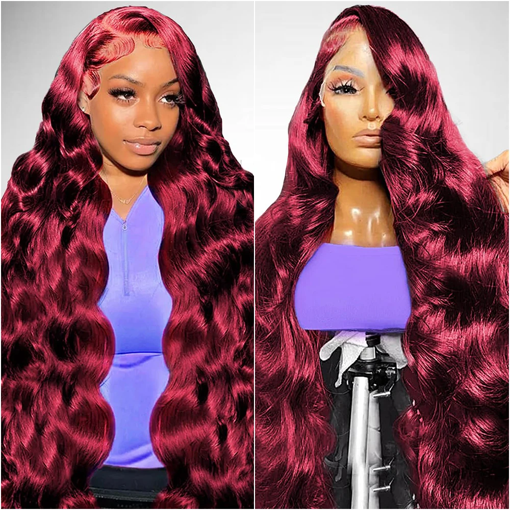 200 Density Burgundy 13x6 HD Lace Frontal Wigs 99J Body Wave 13x4 HD Lace Front Wigs 30 40 Inch Brazilian Lace Wigs For Women
200 Density Burgundy 13x6 HD Lace Frontal Wigs 99J Body Wave 13x4 HD Lace Front Wigs 30 40 Inch Brazilian Lace Wigs For Women