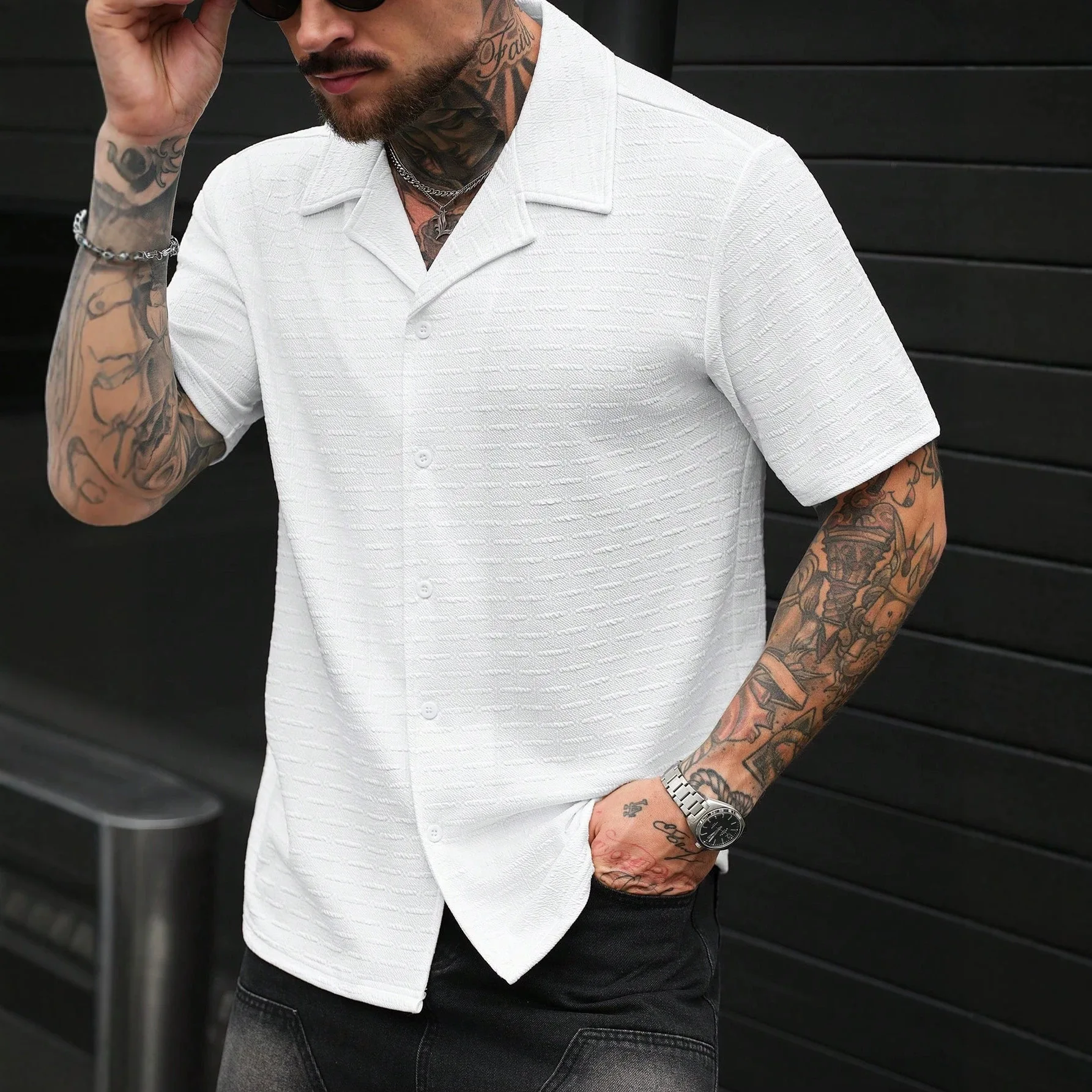 2026 Summer Men's Short Sleeve Shirt Elegant Solid Color Button Down Blouse Casual Loose Fashion Turn Down Collar Tops New
2026 Summer Men's Short Sleeve Shirt Elegant Solid Color Button Down Blouse Casual Loose Fashion Turn Down Collar Tops New