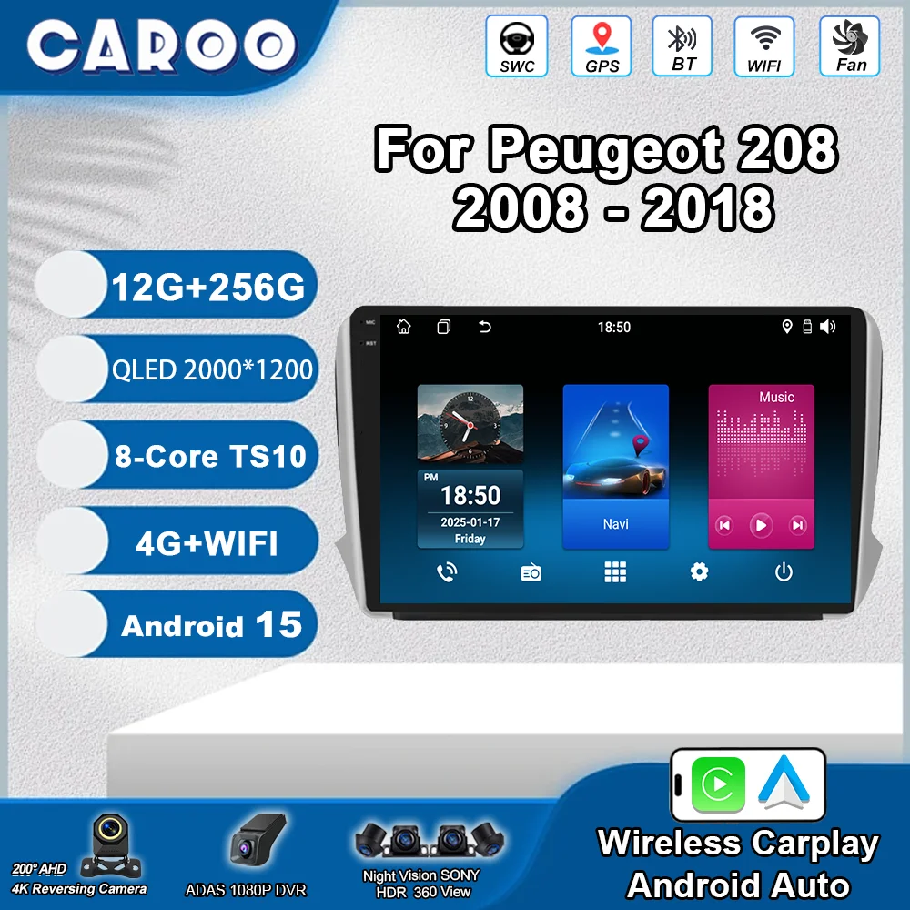 Android 15 For Peugeot 208 2008 2012-2018 2K QLED Android Car Radio Multimedia Video Player GPS Stereo CarPlay 4G Head Unit DSP
Android 15 For Peugeot 208 2008 2012-2018 2K QLED Android Car Radio Multimedia Video Player GPS Stereo CarPlay 4G Head Unit DSP