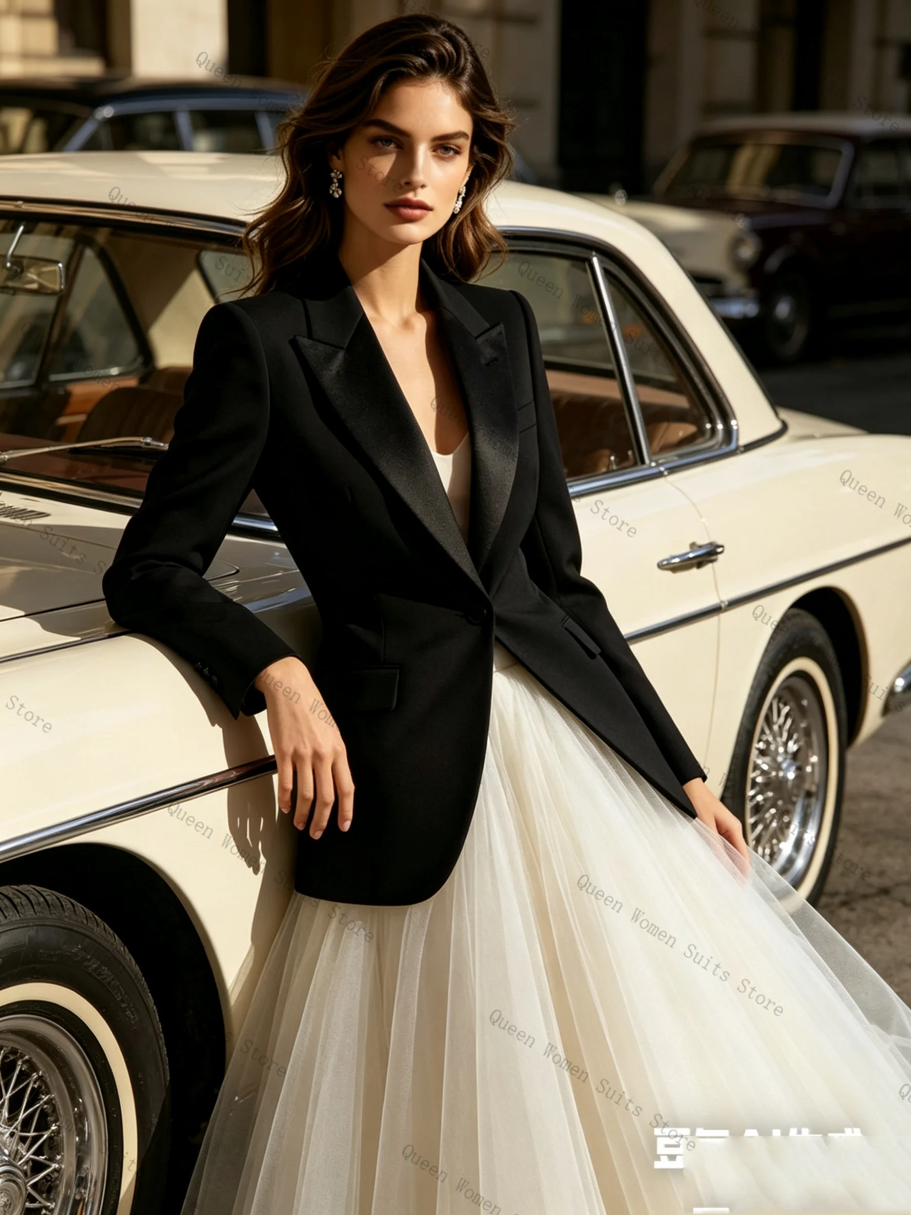 Luxury Crystals Women Suit Skirt Set 2 Pcs Blazer Prom Dress Black Spring Formal Office Lady Jacket Wedding Coat Customized
Luxury Crystals Women Suit Skirt Set 2 Pcs Blazer Prom Dress Black Spring Formal Office Lady Jacket Wedding Coat Customized