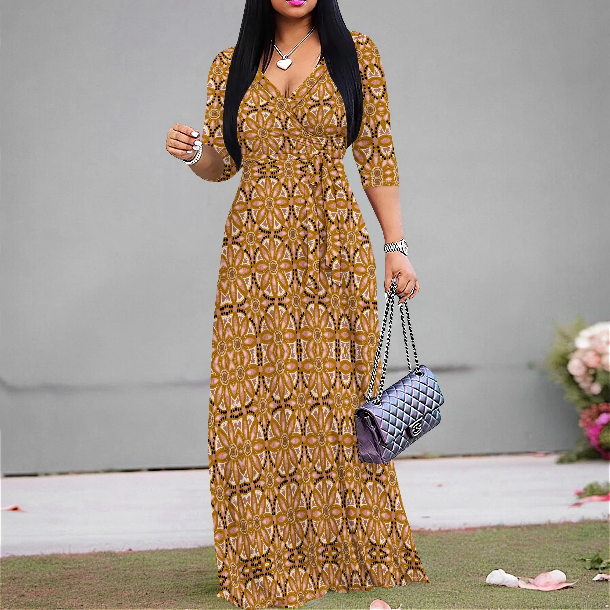 Boho Retro Maxi Dress for Women Geometric Print Long Sleeve Wrap Dress V-Neck Tie Waist Casual Look S-3XL
Boho Retro Maxi Dress for Women Geometric Print Long Sleeve Wrap Dress V-Neck Tie Waist Casual Look S-3XL