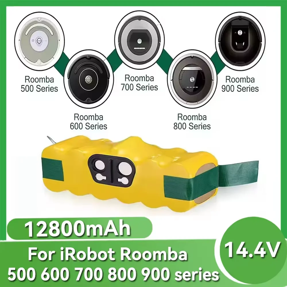 12800mAh 14.4V Replacement NI-Mh Battery lpega for iRobot Roomba 500 600 700 800 Series roomba 530 555 560 581 620 650 760 880
12800mAh 14.4V Replacement NI-Mh Battery lpega for iRobot Roomba 500 600 700 800 Series roomba 530 555 560 581 620 650 760 880
