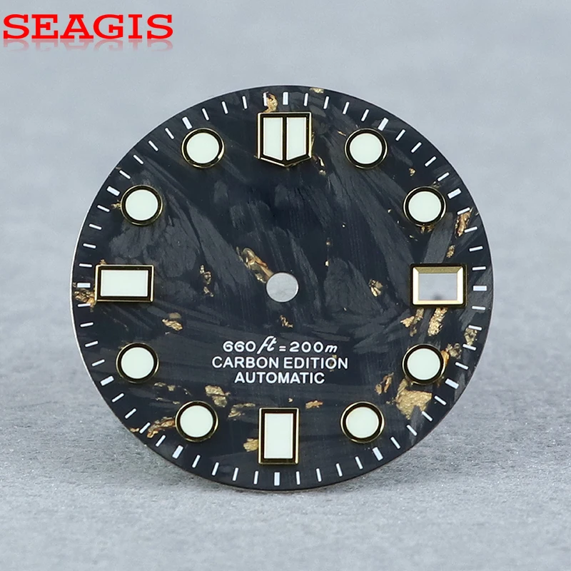 SEAGIS Carbon Fiber Dial Sub Marrier NH35 Dial 28.5MM Dial High Quality BGW9 C3 lume Dial Watch Face No Logo
SEAGIS Carbon Fiber Dial Sub Marrier NH35 Dial 28.5MM Dial High Quality BGW9 C3 lume Dial Watch Face No Logo