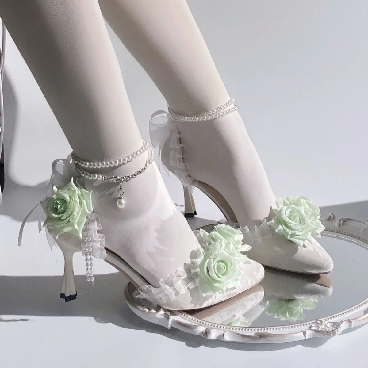 Lolita cosplay high heel Mary jane shoes y2k heels rose wedding shoes bridal heels pointed toe heel green white heel
Lolita cosplay high heel Mary jane shoes y2k heels rose wedding shoes bridal heels pointed toe heel green white heel