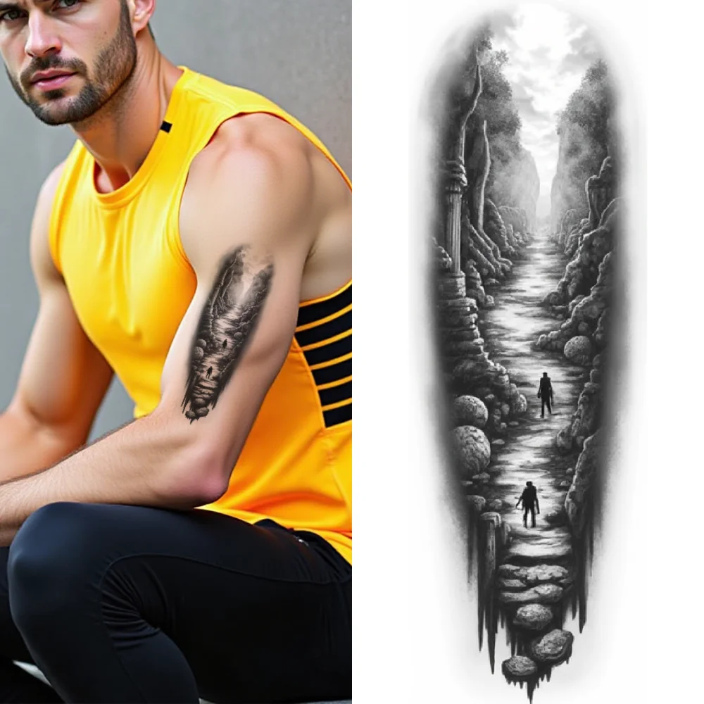 3pcs Temporary Tattoo Eiffel Tower Black And Grey Realism Forest Skull With Sunflowers For Women Arms Thighs
3pcs Temporary Tattoo Eiffel Tower Black And Grey Realism Forest Skull With Sunflowers For Women Arms Thighs