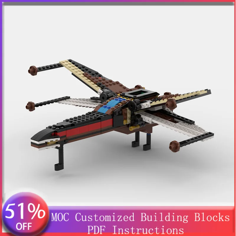 427 PCS Star Battle Exquisite X-wing fighter jet MOC Customize Modular Building Block Creative Design DIY Boy Festival Toy Gift
427 PCS Star Battle Exquisite X-wing fighter jet MOC Customize Modular Building Block Creative Design DIY Boy Festival Toy Gift