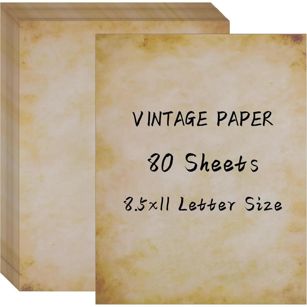 Vintage Style Parchment Paper 80 Sheets Aged Antique Letter Size 8.5x11 Double Sided Printable for Resume Invitation Writing Decorative Stationery Printer Paper
Vintage Style Parchment Paper 80 Sheets Aged Antique Letter Size 8.5x11 Double Sided Printable for Resume Invitation Writing Decorative Stationery Printer Paper