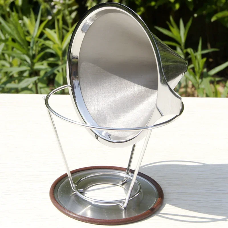 Coffee Filter Stainless Steel Coffee Dripper Reusable Double Mesh Pour Over Coffee Filter Basket with Stand
Coffee Filter Stainless Steel Coffee Dripper Reusable Double Mesh Pour Over Coffee Filter Basket with Stand