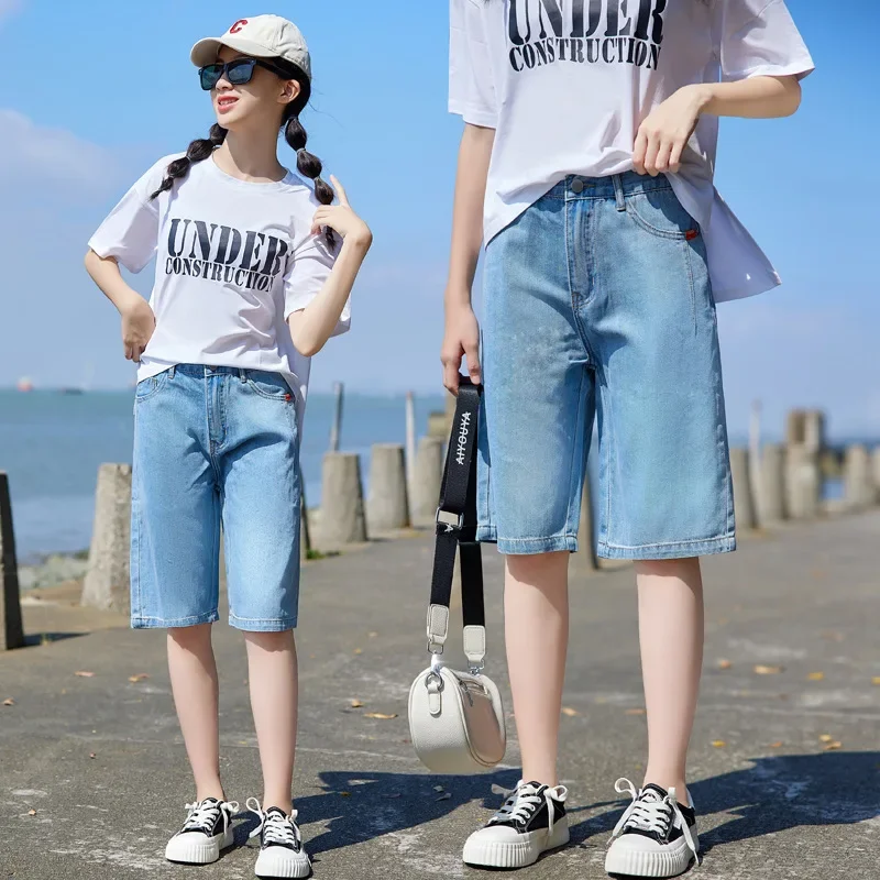 Baby Girl Pants Girls Denim Shorts Summer Thin Quarter Pants Girls Big Children Children Wear Fashionable Casual 2-piece Set
Baby Girl Pants Girls Denim Shorts Summer Thin Quarter Pants Girls Big Children Children Wear Fashionable Casual 2-piece Set