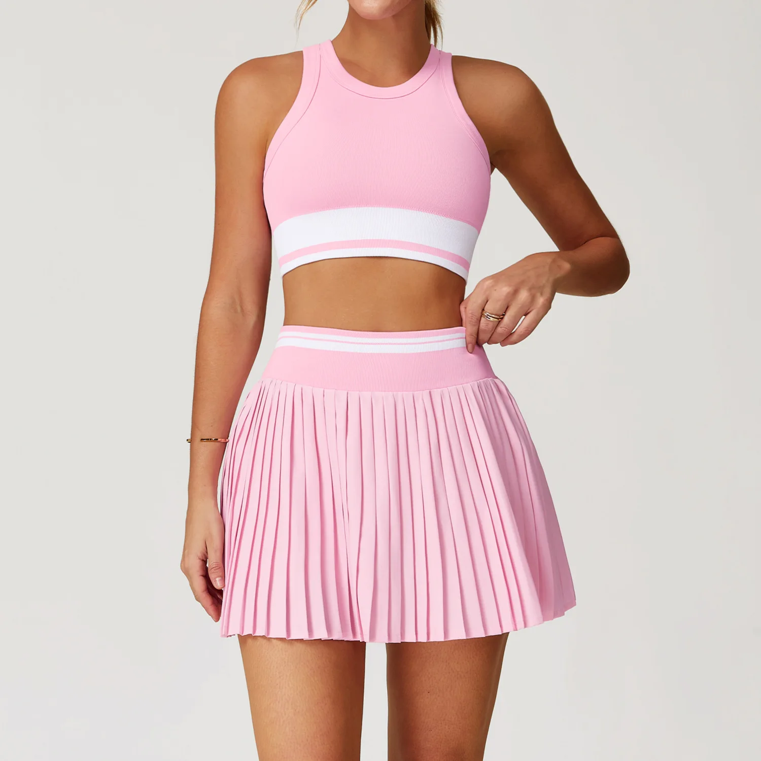 2PCS Sportswear Women Tracksuit Yoga Set Seamless Gym Set Bra Sports Short Skirt Workout Clothes Outdoors Running Fitness Suit
2PCS Sportswear Women Tracksuit Yoga Set Seamless Gym Set Bra Sports Short Skirt Workout Clothes Outdoors Running Fitness Suit