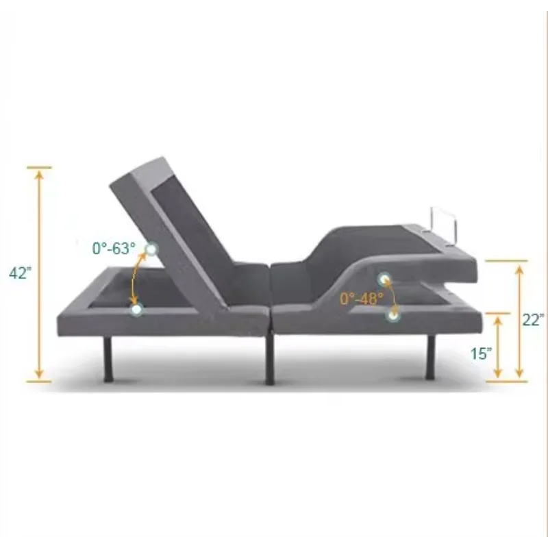 Deren Adjustable Bed Base Frame 3 Options Heights Head And Foot Incline 4 USB Ports And 5 Min Assembly For Lounging KFT-100ZC
Deren Adjustable Bed Base Frame 3 Options Heights Head And Foot Incline 4 USB Ports And 5 Min Assembly For Lounging KFT-100ZC