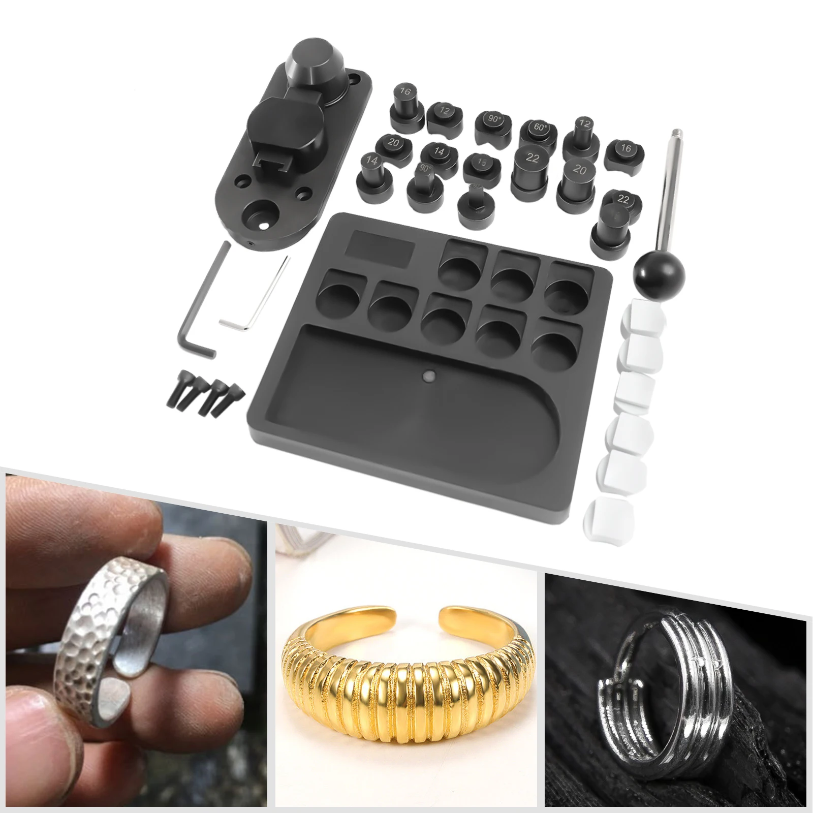 Ring Bending Tool Metal Multi-Functional JewelryBender for Individual Commercial Use with Set of Six Nylon Dies
Ring Bending Tool Metal Multi-Functional JewelryBender for Individual Commercial Use with Set of Six Nylon Dies