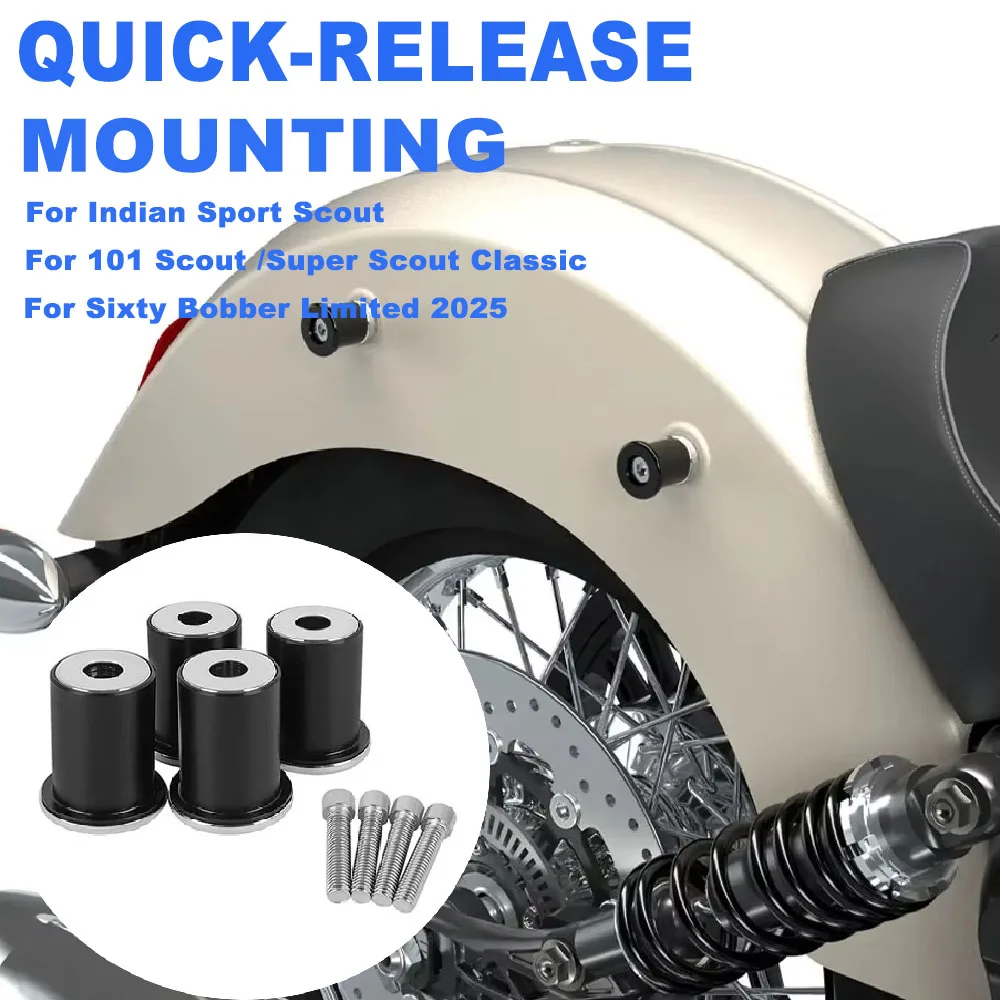 4 Pcs Motorcycle Quick Release Screw Sissy Bar Saddlebag Mounting Spools Kit For Indian Super Scout / Scout Sixty Bobber Limited
4 Pcs Motorcycle Quick Release Screw Sissy Bar Saddlebag Mounting Spools Kit For Indian Super Scout / Scout Sixty Bobber Limited