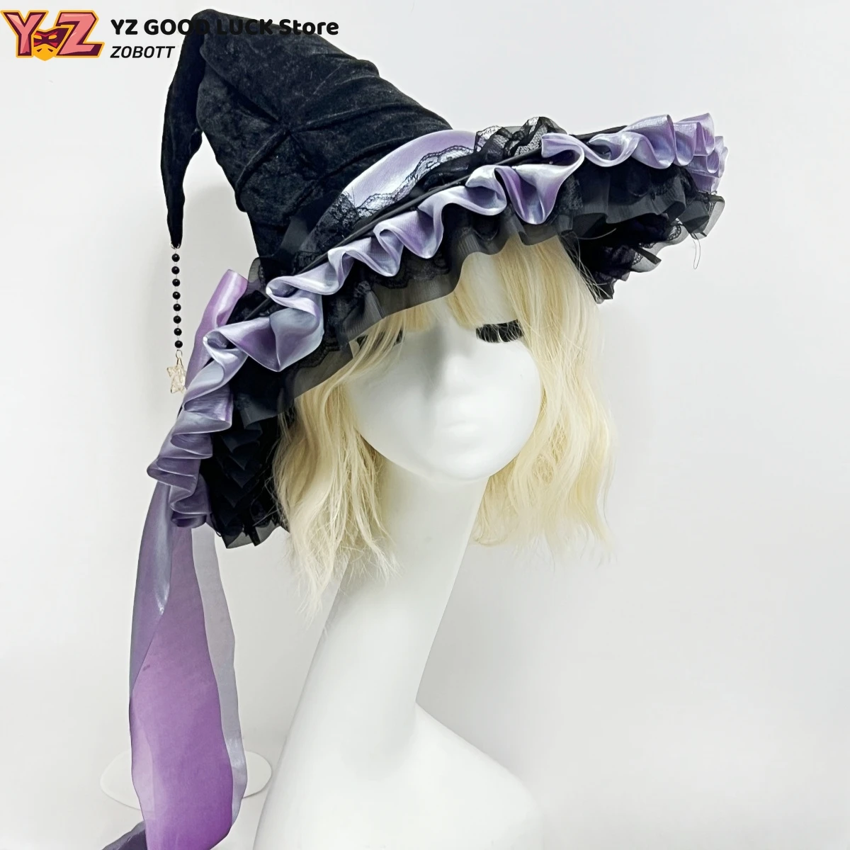 Halloween Party Witch Hat Costume Bowknot Large Black Crooked Ruched Wizard Hat Accessory
Halloween Party Witch Hat Costume Bowknot Large Black Crooked Ruched Wizard Hat Accessory