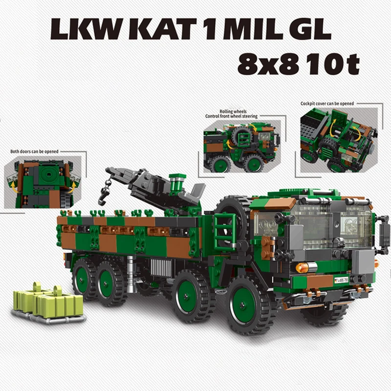 Germany Military Crane Truck Building Block Lkw Kat Mil Gl 8x8 10t Model Ww2 Army Figures Batisbricks Moc Brick Toys Collection
Germany Military Crane Truck Building Block Lkw Kat Mil Gl 8x8 10t Model Ww2 Army Figures Batisbricks Moc Brick Toys Collection