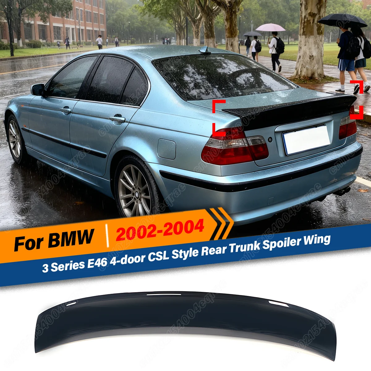 For BMW 3 Series E46 4-door 2002 2003 2004 CSL Style Rear Trunk Spoiler Splitter Diffuser Fixed Wing Car Body Kit Accessories
For BMW 3 Series E46 4-door 2002 2003 2004 CSL Style Rear Trunk Spoiler Splitter Diffuser Fixed Wing Car Body Kit Accessories