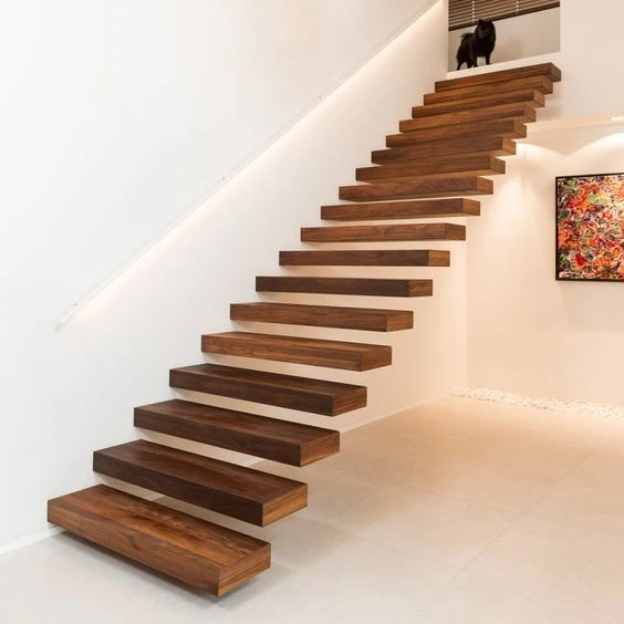 Professional I-shaped floating staircase Solid wood steps Invisible beam Indoor straight ladder
Professional I-shaped floating staircase Solid wood steps Invisible beam Indoor straight ladder
