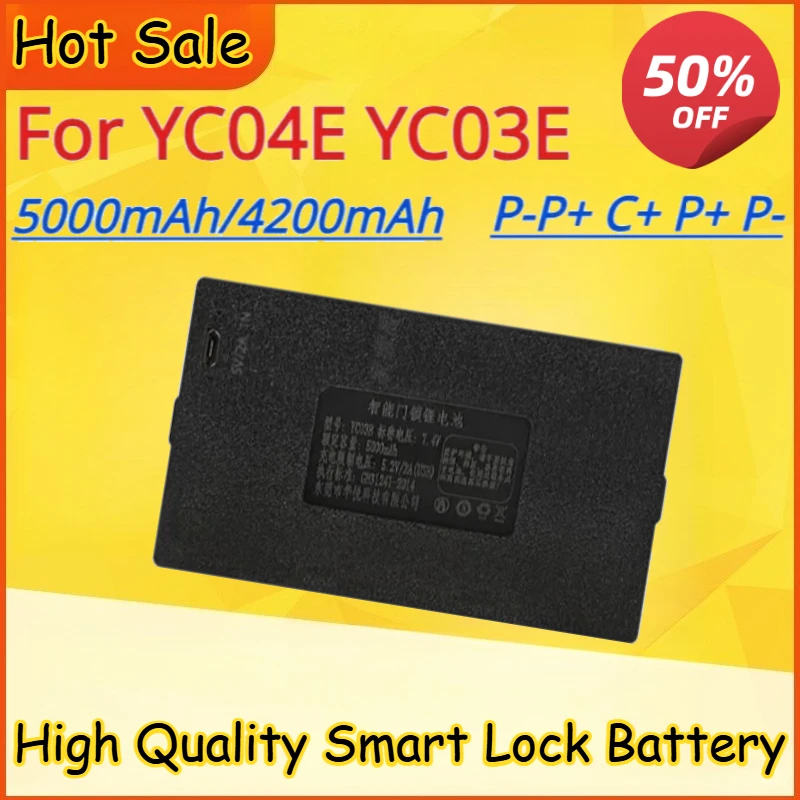 Lithium Smart Door Lock Battery for YC04E YC03E 5000mAh/4200mAh High Volume Rechargeable Batteries
Lithium Smart Door Lock Battery for YC04E YC03E 5000mAh/4200mAh High Volume Rechargeable Batteries