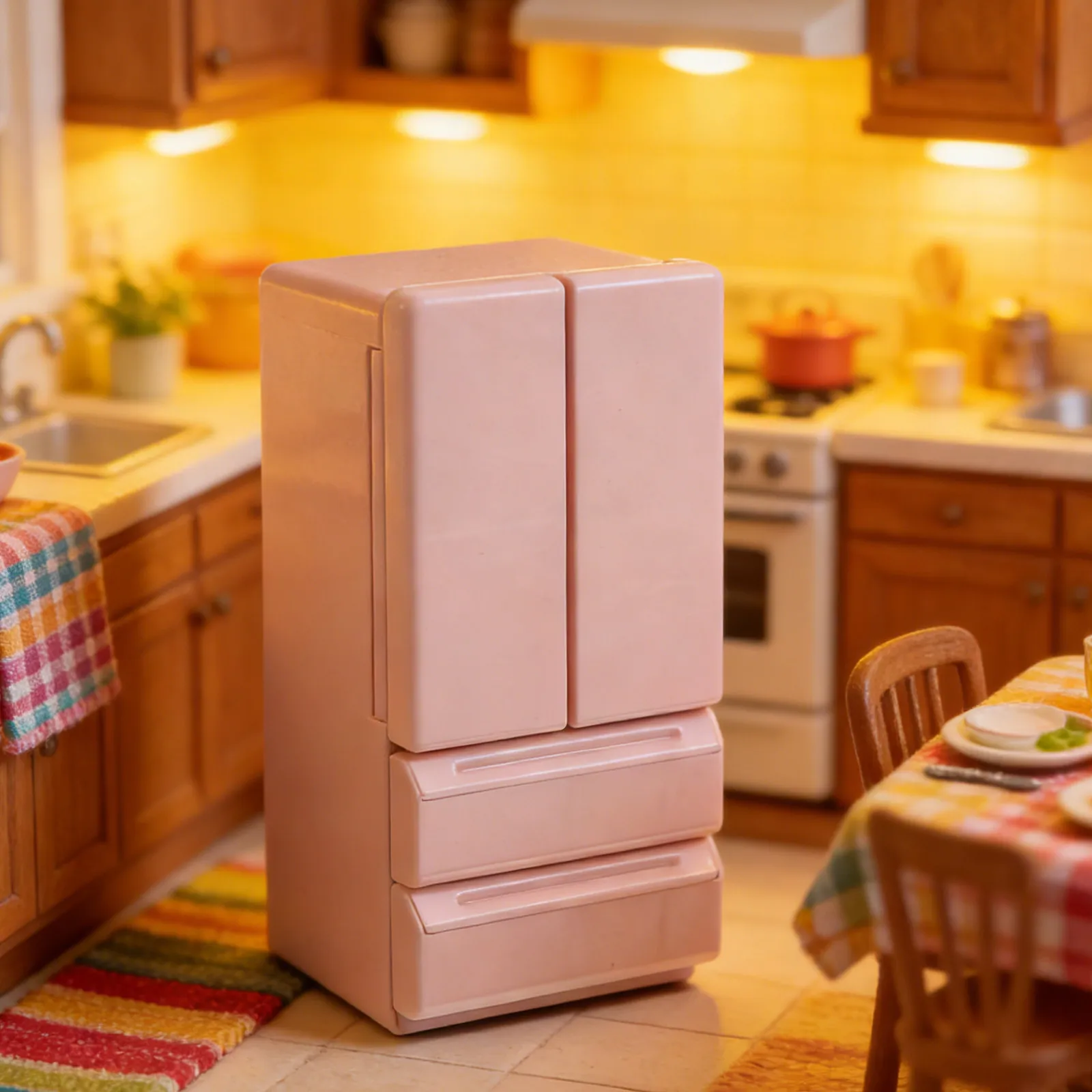 Miniature Refrigerator 12.5x6.5x5.5cm Dollhouse Refrigerator Double Door Illuminated Mini Fridge for Kids Pretend Play Kitchen
Miniature Refrigerator 12.5x6.5x5.5cm Dollhouse Refrigerator Double Door Illuminated Mini Fridge for Kids Pretend Play Kitchen