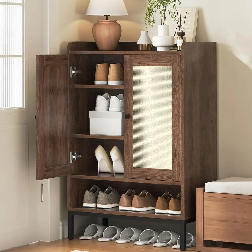 5-Tier Rattan Shoe Storage Cabinet, Adjustable Shelves, 20 Pair Organizer for Entryway or Small Spaces, Brown
5-Tier Rattan Shoe Storage Cabinet, Adjustable Shelves, 20 Pair Organizer for Entryway or Small Spaces, Brown