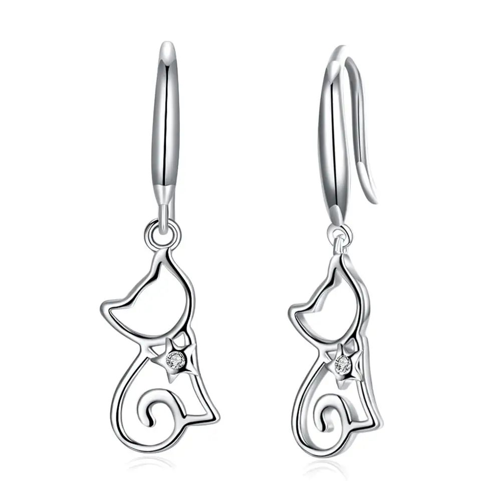 Sterling Silver Earrings Cat Zircon Dangle Fashion Women Party Accessories Pure Silver Anti Allergy Earrings Jewelry Gift
Sterling Silver Earrings Cat Zircon Dangle Fashion Women Party Accessories Pure Silver Anti Allergy Earrings Jewelry Gift
