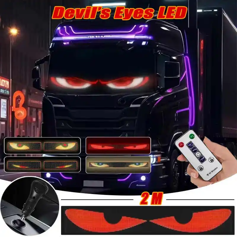 Car Truck Windshield Devil‘s Eyes LED Matrix Pixel Panel Soft Screen Light Animation Display 12V 24V LED Screen Light
Car Truck Windshield Devil‘s Eyes LED Matrix Pixel Panel Soft Screen Light Animation Display 12V 24V LED Screen Light