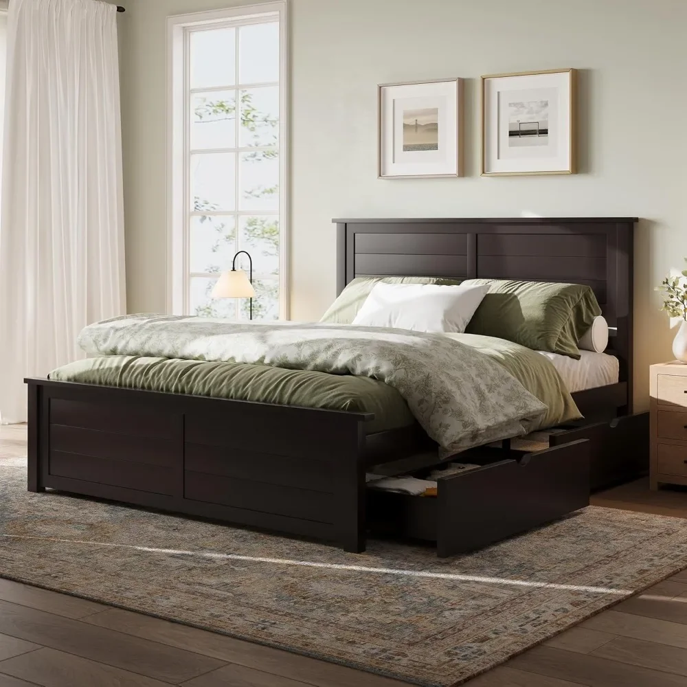 Full Size Wood Bed Frame with Headboard, Platform Bed with 4 Storage Drawers, Wood Slats Support, Bed Frame, Customized
Full Size Wood Bed Frame with Headboard, Platform Bed with 4 Storage Drawers, Wood Slats Support, Bed Frame, Customized