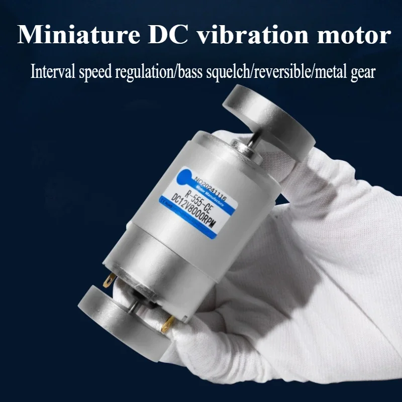 R-555 15W Micro Double Head Vibration Motor Small Vibration Motor 6V/12V/24V Adjustable Speed, Forward And Reverse Rotation
R-555 15W Micro Double Head Vibration Motor Small Vibration Motor 6V/12V/24V Adjustable Speed, Forward And Reverse Rotation