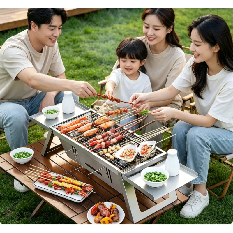 Portable Folding Charcoal Grill Thickened Stainless Steel Small BBQ Stove for Outdoor Home Cooking
Portable Folding Charcoal Grill Thickened Stainless Steel Small BBQ Stove for Outdoor Home Cooking