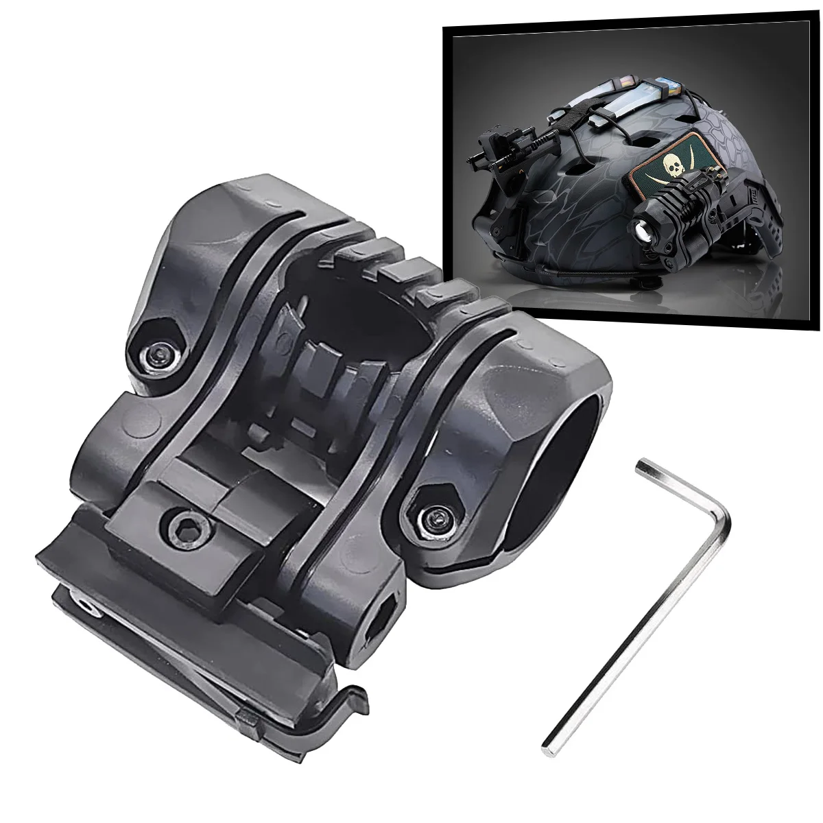 Airsoft Helmet Accessories 1Inch Helmet Flashlight Holder Mount with Adapter, Tactical Clamp Clip Fit Fast MICH Helmet ARC Rail
Airsoft Helmet Accessories 1Inch Helmet Flashlight Holder Mount with Adapter, Tactical Clamp Clip Fit Fast MICH Helmet ARC Rail